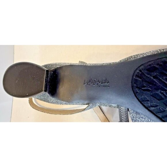 Life Stride Woman 10M Minimalist Pewter Silver Shimmer Kitten Heel Pointed Toe - Picture 9 of 9